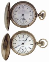 Pocket watches- 2 (Two): Both 18 size, 17 jewel Elgin, the first with Arabic numeral O