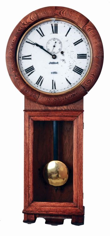 Seth Thomas Clock Co., Thomaston, Conn., "Regulator No. 2", 8 days, weight driven brass movement wall regulator, c1910