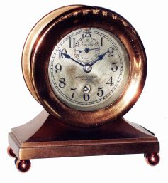 Chelsea Clock Co., Boston, Mass., for Wright, Kay & Co., Detroit, "Commodore", 2 3/4" dial brass time only, 8 days, desk clock, #153371, 1923