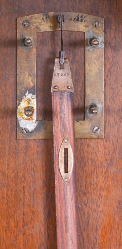 Germany, small 8 day, weight brass movement Vienna wall timepiece.