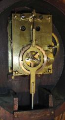 Eastman Clock Co., Boston, Mass. 8 day, weight brass movement patent or banjo timepiece.