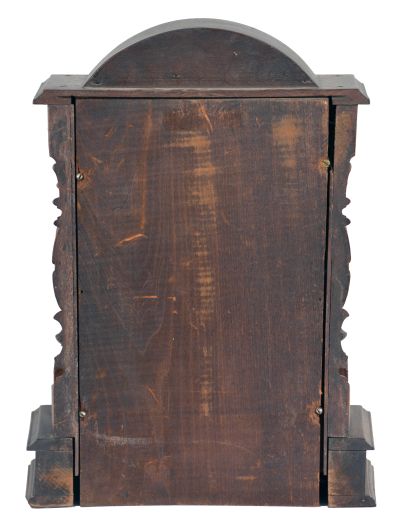 F. Kroeber Clock Co., New York, "Cabinet No. 58", 8 day, time and strike, spring brass movement shelf clock.