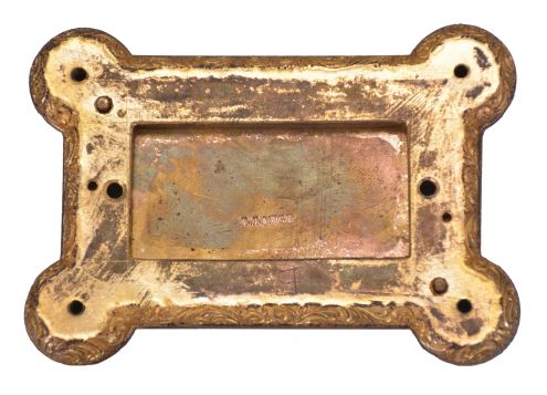 Aubert & Klaftenberger, London, a fine, small, week going English carriage timepiece, the gilt case with foliate engraving, the corners with chased, leaf decorated columns, and signed "L. Lange", Roman numeral silvered dial, the center also with engraving matching the case, blued steel Breguet style hands, and 8 day, 6 pillar fusee movement with lever escapement, serial #1061.