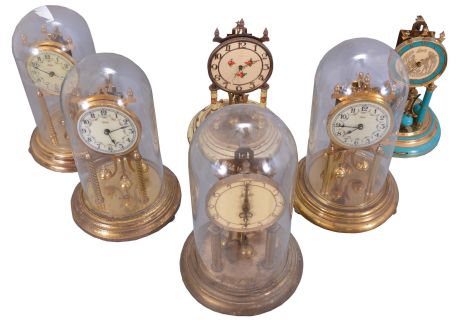 Clocks- 8 (Eight) German: seven 400 day clocks by Schatz and Kundo and one chiming clock by the Cuckoo Clock Manufacturing Company.