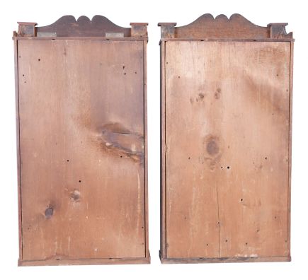 Clocks- 6 (Six): (1) David Dutton, Mount Vernon, New Hampshire, 30 hour, time and strike, weight wood movement quarter column & splat shelf clock, c1830; (2) Williams Orten, Prestons & Co., Farmington, Conn., 30 hour, time and strike, weight wood movement half column & splat shelf clock, c1832 (3) Putnam Bailey, Goshen, Conn., flat column & splat case, c1830 with later movement (4) Williams Orten, Prestons & Co., Farmington, Conn., 30 hour, time and strike, weight wood movement half column & splat shelf clock, c1832 (5) George Marsh & Co., Farmington, Conn., 30 hour, time and strike, weight wood movement half column & splat shelf clock, c1830 (6) George Marsh & Co., Farmington, Conn. Half column & splat case only, c1830