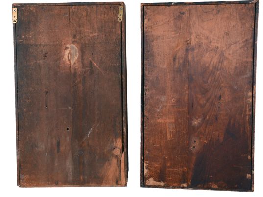 Clocks- 6 (Six): (1) Elisha Hotchkiss, Jr., Burlington, Conn., 30 hour, time and strike, weight wood movement half column & splat shelf clock, c1832; (2) E. N. Welch Mfg. Co., Forestville, Conn., 8 day, time, strike and alarm weight brass movement OG shelf clock, c1865 (3) Unknown, 30 hour, time and strike, weight brass movement OG shelf clock, c1840 (4) Forestville Mfg. Co., J. C. Brown, Bristol, Conn., 30 hour, time and strike, weight brass movement OG shelf clock, c1850 (5) New Haven Clock Co., New Haven, Conn., 30 hour, time and strike, weight brass movement OG shelf clock, c1860 (6) New Haven Clock Co., New Haven, Conn., 30 hour, time and strike, weight brass movement OG shelf clock, c1860