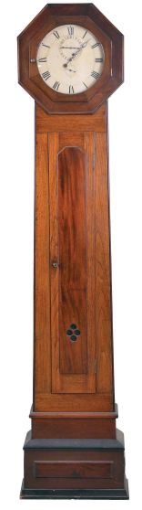 F.L. Scheidemann, Philadelphia, Pennsylvania, standing astronomical regulator, 8 day, time only, weight driven movement in a walnut case with octagonal top and painted wooden dial