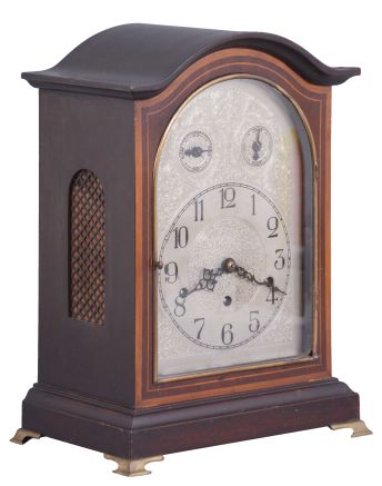 Germany, Kienzle, 8 day, time and strike, spring brass movement Westminster chime mantel clock.