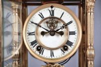 Ansonia Clock Co., New York, rare "Emperor" model shelf clock, 4-glass crystal regulator, with cloisonne enamel inlay on all 4 sides, top and bottom, and faux compensating pendulum