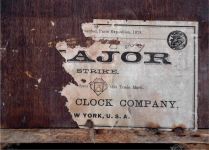 Ansonia Clock Co., New York, "Major" wall clock, walnut cased mirror side, 8 day gong strike.