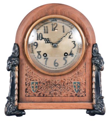 Chelsea Clock Co., Boston, Mass., 8 day, time and house strike spring brass lever movement desk clock. Serial No. 162806
