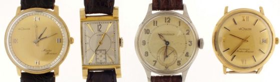 Wrist watches- 8 (Eight): All LeCoultre, including two "Master Mariner", and others containing movement cal. 481, K830CW, 488/3, 463, P469A, and P478, gold filled and stainless steel cases.