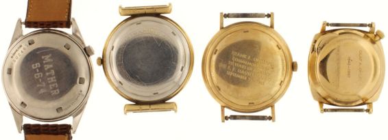 Wrist watches- 7 (Seven): All Hamilton Electric, 3 cal. 500, 4 cal. 505, stainless steel and gold filled cases, including a "RR Special "