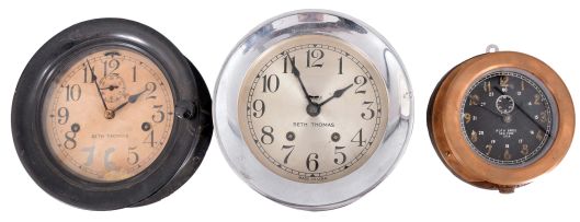 Clocks- 3 (Three) Marine: (1) Seth Thomas, Thomaston, Conn., "Ship