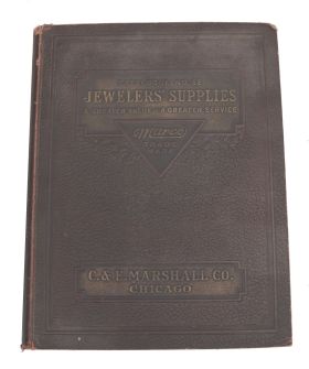 Material Catalogs- 2 (Two) Full Boxes: material catalogs featuring clocks, jewelery, parts, tools and consumer goods. Companies represented include: E. & J. Swigart Co., Swartchild, Wallenstein-Mayer Co., C. & E. Marshall, Becken, Otto Young & Co., Benj. Allen & Co., Herr & Kline, William Volker & Co., and many others.