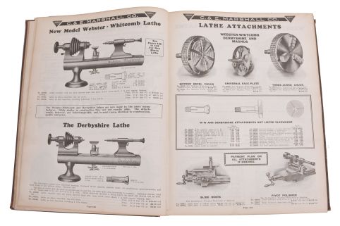 Material Catalogs- 2 (Two) Full Boxes: material catalogs featuring clocks, jewelery, parts, tools and consumer goods. Companies represented include: E. & J. Swigart Co., Swartchild, Wallenstein-Mayer Co., C. & E. Marshall, Becken, Otto Young & Co., Benj. Allen & Co., Herr & Kline, William Volker & Co., and many others.
