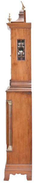 Unknown, Massachusetts, 8 day, time and strike weight-driven brass movement Mass. shelf clock.