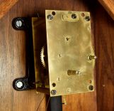 Clocks- 2 (Two): (1) Reproduction of a Seth Thomas, "Regulator No. 2", 8 day, weight brass movement wall timepiece. c1980 (2) Sessions Clock Co., Forestville, Conn. "Regulator "E", 8 day, spring brass movement wall timepiece. c1908