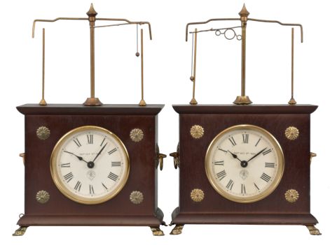 Clocks- 6 (Six): (1) Seth Thomas steeple clock with German movement, 8 day, time and strike movement in an ash case, c1960; (2) Miniature acorn clock with German movement, time only, c1970; (3) Seth Thomas mantel clock, 8 day, time and strike, 120 movement in an Art Deco style wood case, c1930; (4) Ansonia Clock Co., "Arion" figural mantel clock, 8 day, time and strike, visible Brocot escapement, c1894; (5) and (6) Horolovar Co., New York, "Ignatz", flying pendulum novelty timepieces.