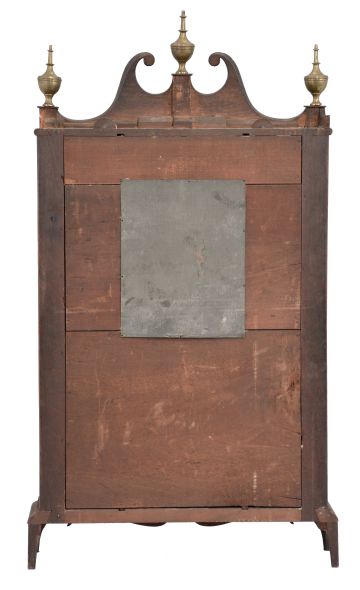 E. Terry & Sons, Plymouth, Conn., 30 hour, time and strike weight wood movement pillar & scroll shelf clock.