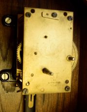 Seth Thomas Clock Co., Thomaston, Conn., "Regulator No. 2 Reissue", 8 day, weight brass movement wall timepiece. Case is numbered 3573 of 4000.