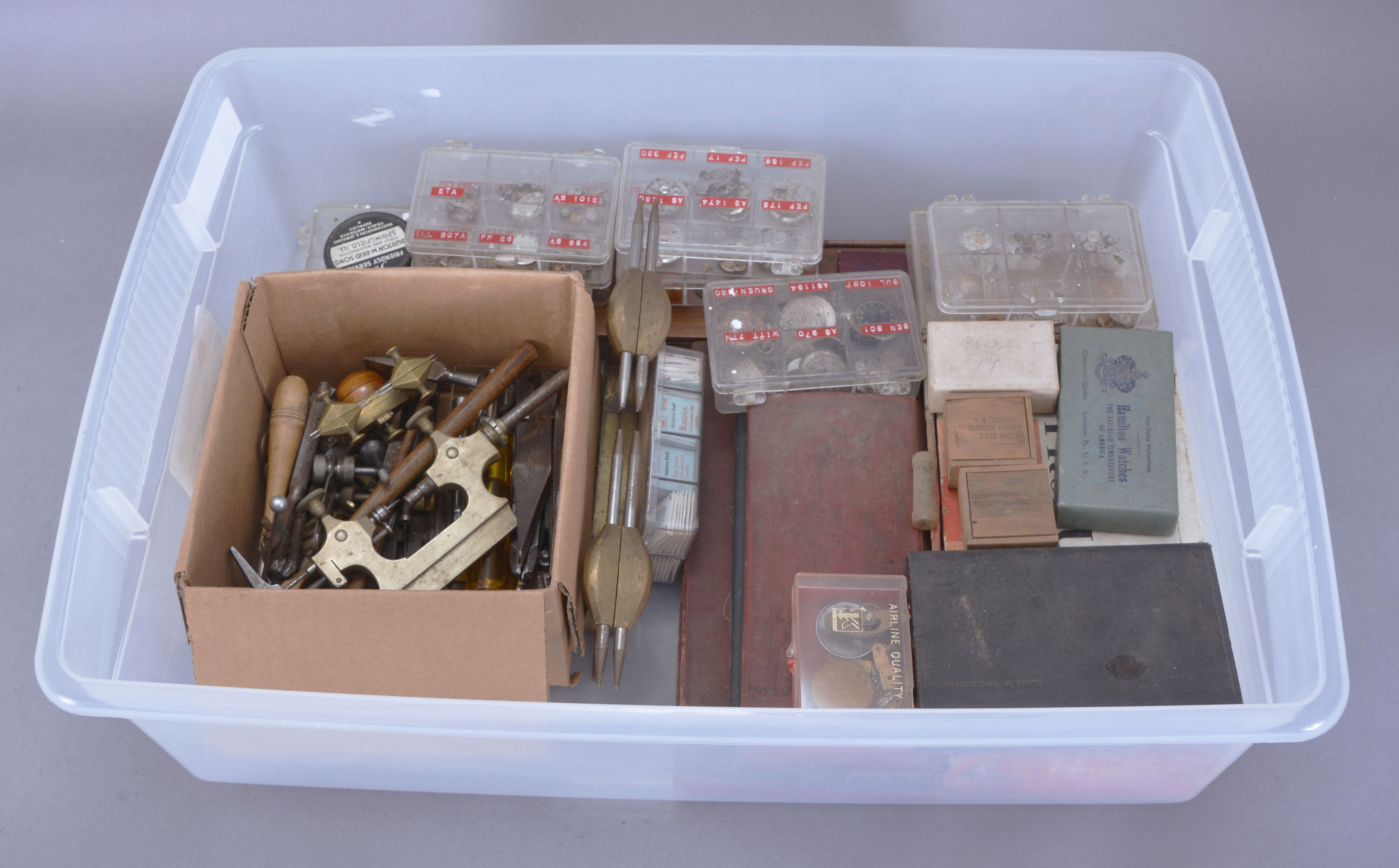 Lot Of Watchmakers Tools And Parts