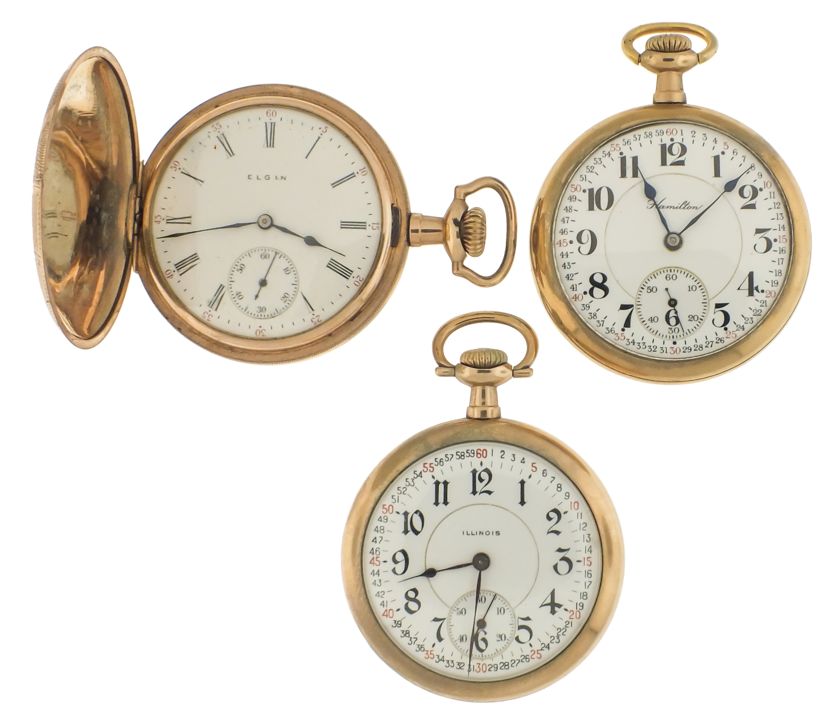 Seven American pocket watches