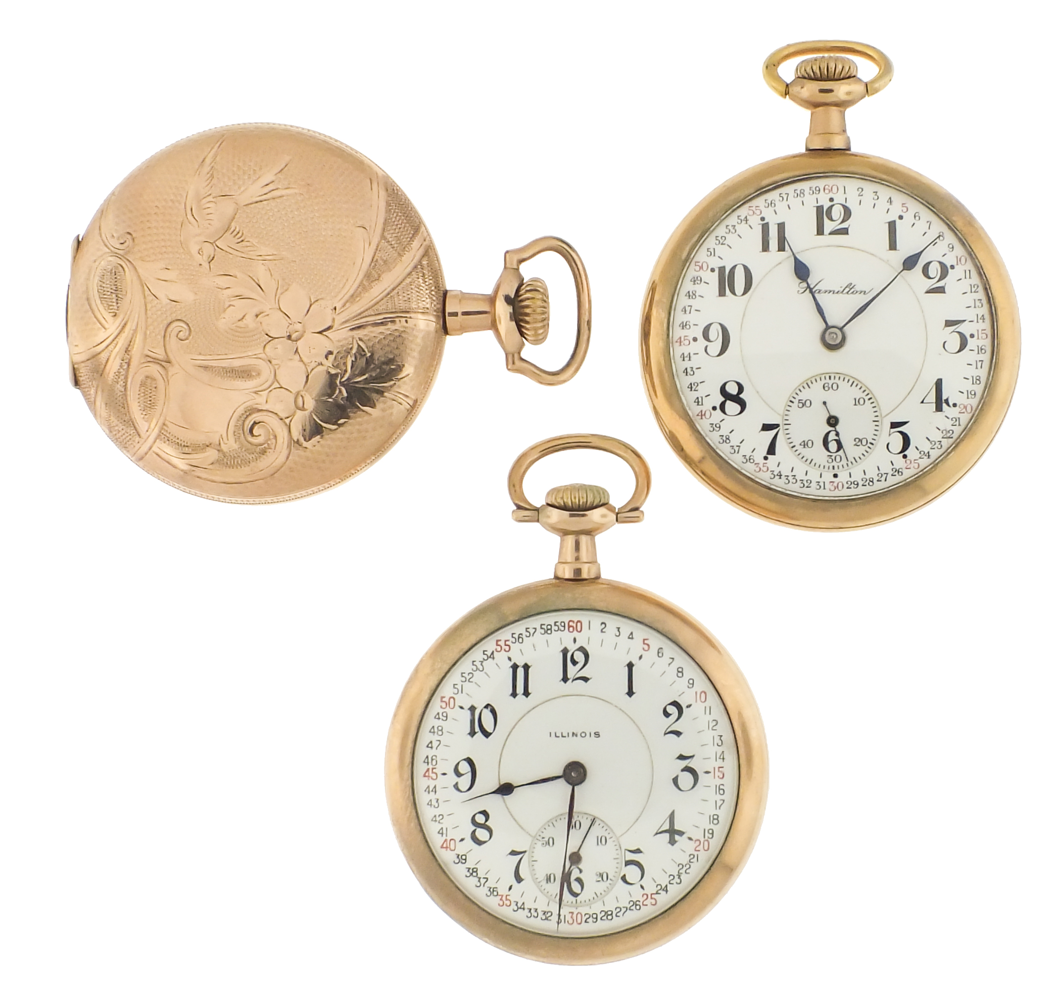 Seven American pocket watches