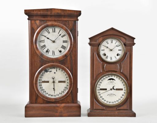 SETH THOMAS AND ITHACA DOUBLE DIAL CALENDAR CLOCKS Barnebys